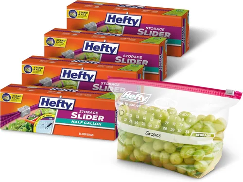 Vista 12 de Hefty Slider - Bolsas de almacenamiento para calendario, tamaño de galón, 30 unidades (paquete de 4), 120 en total