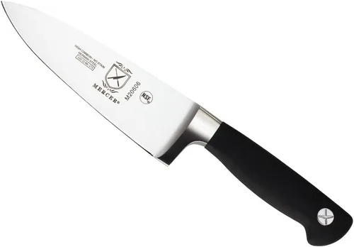 Vista 11 de Cuchillo para carne forjado Mercer Culinary Genesis de 10 pulgadas, Cuchillo rígido, forjado para deshuesar, 15,24 cm, 6", Acero/negro