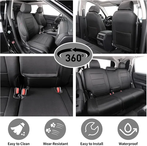 Vista 3 de EKR Fundas de asiento de coche para Honda CRV 2015-2016 Juego completo de Negro (Black)
