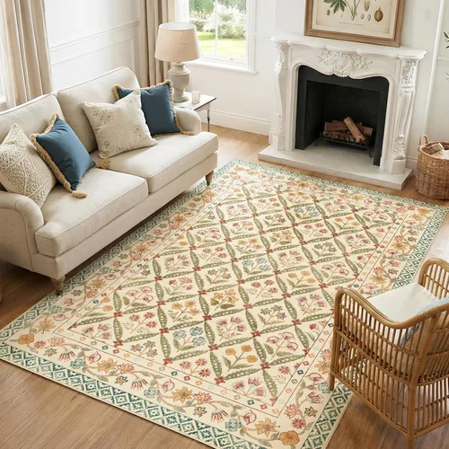 Vista 29 de jinchan Haden - Alfombra de entrada de 2 x 3 pulgadas, diseño floral vintage, lavable, suave, antideslizante, de pelo bajo, para puerta, cocina