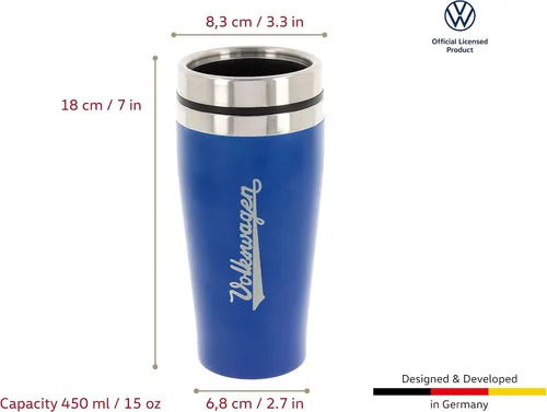 Vista 3 de BRISA VW Collection - Double-Wall Stainless Steel Insulated Tumbler Azul