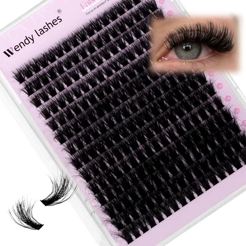 Vista 14 de WENDY LASHES Extensiones de pestañas onduladas con efecto 3D, extensiones de pestañas de volumen 100D de 0.394-0.709 in