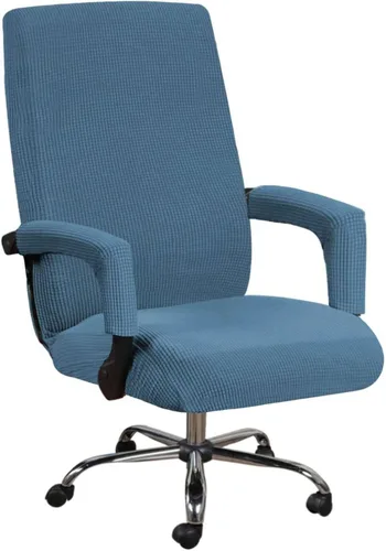 Vista 11 de Fundas de elastano para silla de oficina, fundas elásticas para silla de oficina de computadora, fundas giratorias a cuadros con cremalleras
