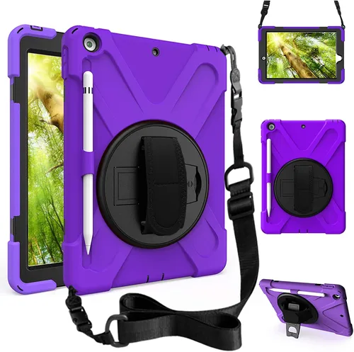 Vista 15 de ZenRich - Funda a prueba de golpes para iPad de 9ª/8ª/7ª generación de 10,2 pulgadas, color negro