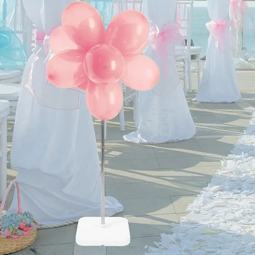 Vista 4 de EXCEART Kit de soporte para globos, 1 juego de soportes para globos de fiesta, poste base para decoración de bodas, cumpleaños, festividades