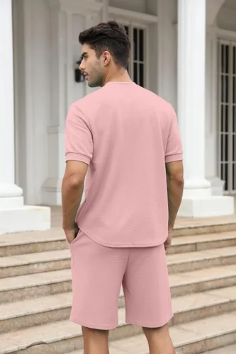 Vista 64 de FZNHQL Conjunto deportivo de moda para hombre, 2 piezas, casual, atlético, para correr, manga corta/larga, conjunto para hombre
