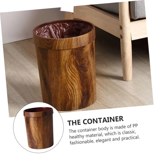 Vista 2 de VICASKY Cesta de basura clásica de plástico para dormitorio decorativo para oficina en casa