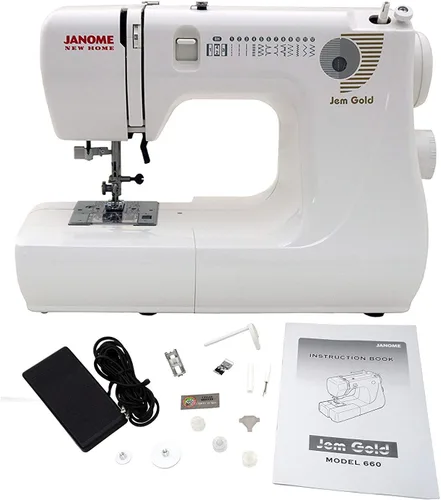 Vista 2 de Janome Jem Gold 660 - Máquina de coser con kit de 3 piezas