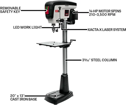 Vista 14 de Jet - 716000 JDP-27 perforadora de banco 3/4 hp