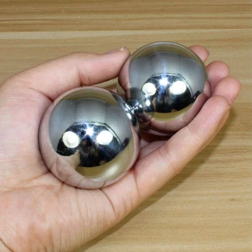 Vista 7 de Denpetec 2 bolas de baoding chinas, para ejercicio, salud, estrés, con caja, meditación, masaje, balonmano