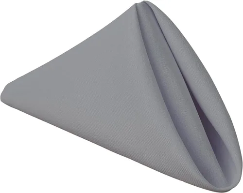 Vista 12 de Pomp Servilleta de tela de poliéster beige de 17 x 17 pulgadas (paquete de 12) Tela de fácil cuidado resistente a las arrugas y a las manchas