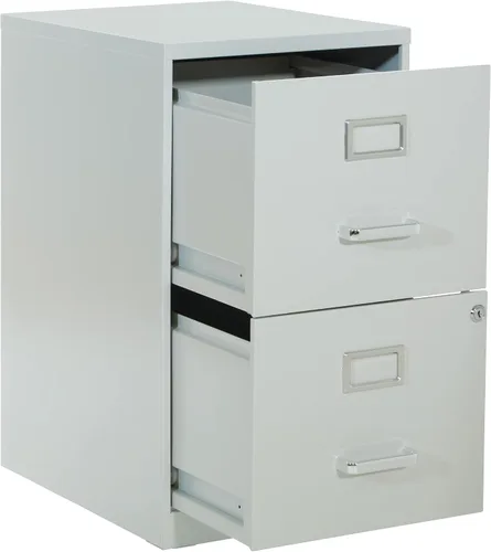 Vista 4 de OSP Home Furnishings Archivador metálico con 2 cajones, color gris