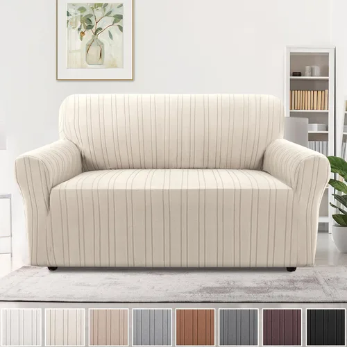 Vista 28 de H.VERSAILTEX Fundas de Loveseat de Alta Elasticidad, Funda de Sofá de 1 Pieza Antideslizante con Parte Inferior Elástica, Fundas de Sofá Gruesas