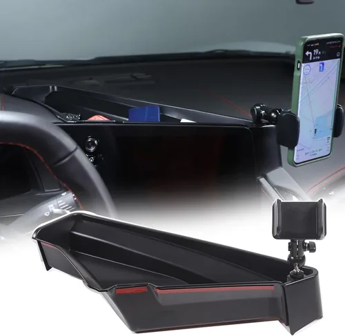 Vista 12 de Sekhyna Caja de almacenamiento trasera compatible con pantalla de navegación Chevrolet Corvette C8 2020-2025, bandeja organizadora para salpicadero
