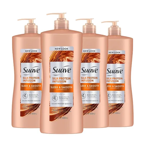 Vista 9 de Suave Silk Protein - Champú suave y elegante para cabello seco e inmanejable, antihumedad + control de encrespamiento 48 horas, mejora el brillo