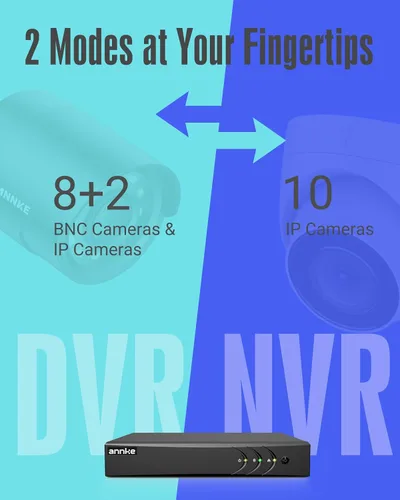 Vista 4 de ANNKE 3K Lite 8CH Híbrido 5-en-1 Seguridad Digital Grabador de Vídeo, 1TB HDD