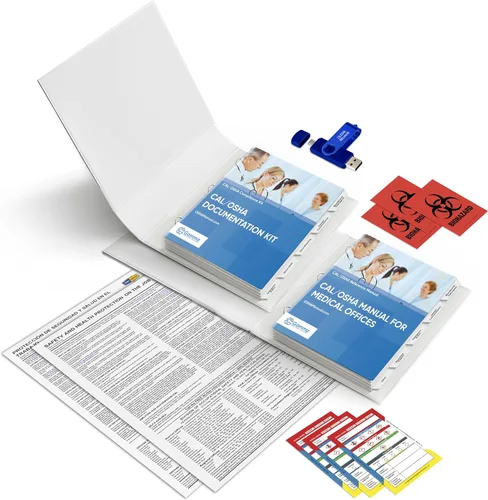 Vista 3 de Paquete Cal/OSHA para consultorios médicos, incluye manual de reglamentos y estándares (impreso) + políticas y formularios de seguridad