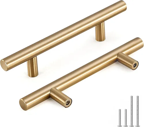 Vista 15 de Goldenwarm Paquete de 5 tiradores para gabinete color bronce champán, tiradores para cajones de bronce de 2-1/2 pulgadas (64mm), manijas