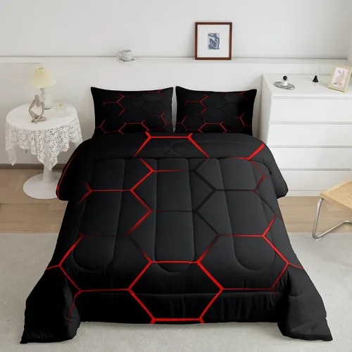 Vista 48 de Feelyou Juego de ropa de cama con estampado de aviones para niños y niñas, juego de funda de edredón de microfibra estilo boceto azul y blanco