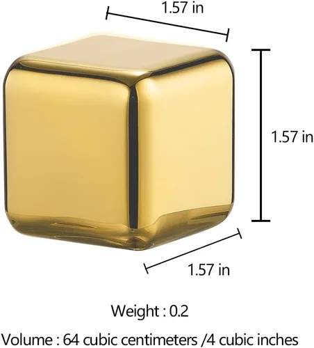 Vista 2 de Juego de 2 piedras de whisky grandes de 64 cm³ (4 cu in) – Juego de regalo para hombre – Cubos de esferas de hielo de metal reutilizables de acero