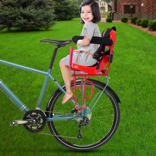 Vista 9 de Asiento trasero de bicicleta para niños, 14.17 x 20.48 pulgadas, portátil, montado en la parte trasera, asiento de bicicleta para niños, bicicleta