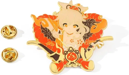 Vista 3 de Genshin Hutao Brooch Pin - Hutao Characters Cosplay Enamel Brooch Lapel Pin - Gift for Fans, Women and Girls