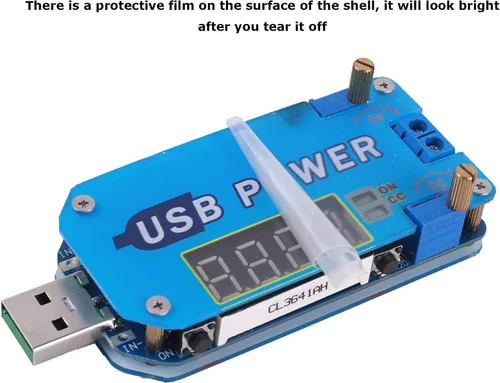 Vista 4 de PEMENOL Convertidor de voltaje Buck Boost de 15 W DC-DC, 5 V a 3.3 V 9 V 12 V 24 V 30 V CVCC módulo de alimentación USB ajustable con carcasa