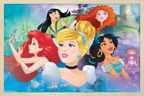 Vista 15 de Trends International Disney Princess - Póster de pared de Gaze, 14.72 x 22.37 pulgadas, versión enmarcada de madera de granero