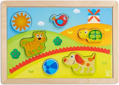 Vista 6 de Hape 3 – 1 Kids Pepe & Friends – Puzzle de madera Puzzle (3 piezas)