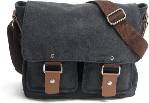 Vista 7 de Men's Lightweight Vintage Waterproof Canvas DSLR SLR Shockproof Camera Shoulder Messenger Bag Sling bag