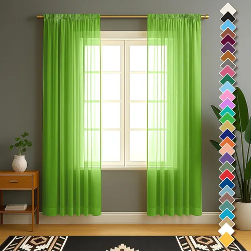 Vista 13 de YHSF Cortinas traslúcidas – Juego de 2 paneles para decoración del hogar – Elegantes cortinas de gasa sólida con bolsillo para barra