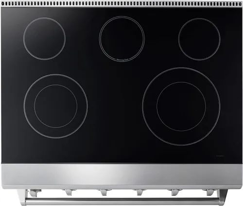 Vista 4 de THOR Kitchen Cocina eléctrica independiente de 36 pulgadas con horno de convección en acero inoxidable - Modelo HRE3601