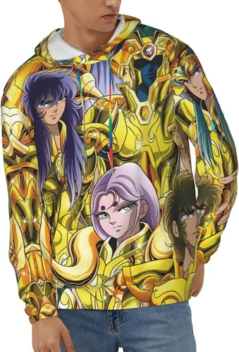 Vista 2 de Saint Anime Seiya - Sudadera con capucha para hombre, manga larga, casual, con bolsillo