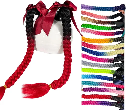 Vista 17 de 2 piezas de coletas para casco de motocicleta, cola de caballo para casco de bicicleta, trenzas para cualquier casco/diseño reutilizable con ventosa