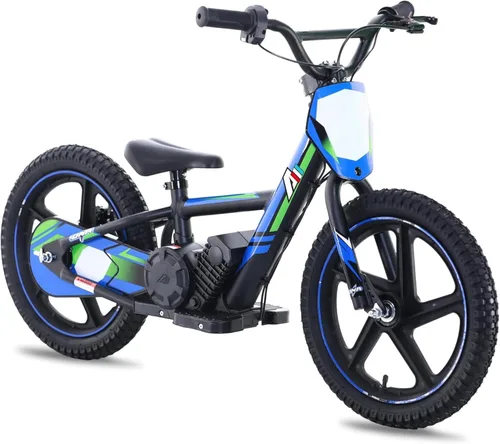 Vista 10 de Bicicleta eléctrica ligera AIII para niños, motocicleta eléctrica de 170/340W hasta 10/12MPH, batería desmontable de 24V, frenos duales operados a