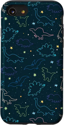 Vista 18 de Funda con diseño de dinosaurio de color lindo para iPhone 17