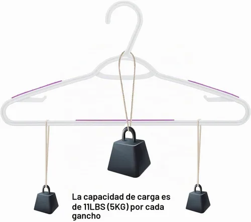 Vista 6 de Paquete de 30 perchas de plástico flexibles, ligeras, antideslizantes, para ropa, trajes, color morado
