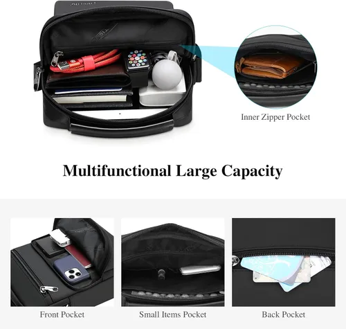 Vista 5 de BAIGIO Bolsa de mensajero para hombre bolsa de viaje