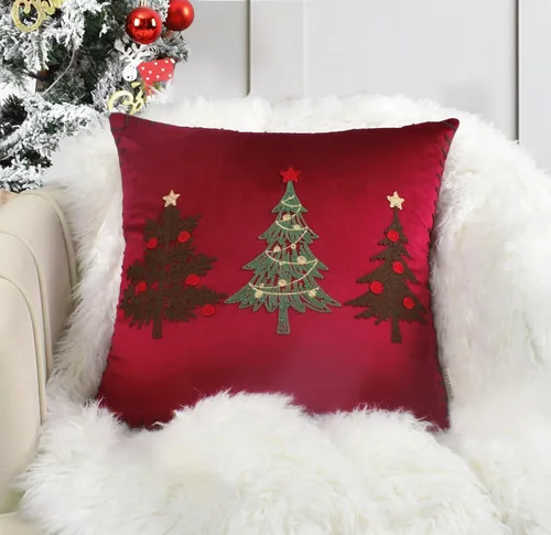 Vista 22 de Fundas de almohada navideñas de gatos lindos de 18 x 18 pulgadas, fundas de almohada bordadas de Navidad, decoraciones de Navidad, almohadas Gatos