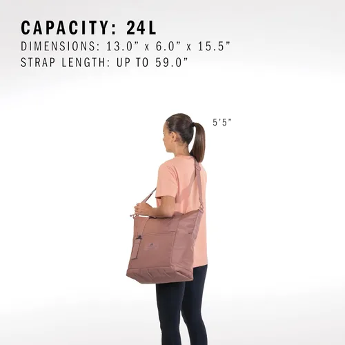 Vista 5 de adidas Bolso grande para mujer, bolsa de gimnasio con correa para el hombro, Negro2.0, All Me Tote para mujer, bolso cruzado grande con correa