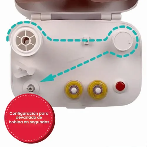 Vista 2 de SINGER Bobinadora portátil Máquina de bobinado de bobina compacta y fácil de usar con apagado automático Compatible con bobinas de clase 15 y 15J