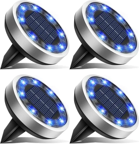 Vista 22 de Btfarm Paquete de 16 luces solares impermeables para exteriores, 8 luces LED solares para suelo