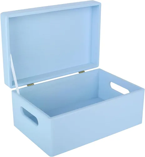 Vista 15 de Creative Deco Caja de almacenamiento grande de madera con tapa con bisagras 11.8 x 7.87 x 5.51 pulgadas (+-0.5) Caja de regalo sin acabar, lisa