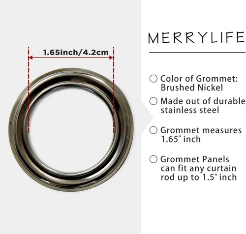 Vista 7 de MERRYLIFE Cortinas opacas con aislamiento térmico y ojales, paneles decorativos para ventana, paneles superiores para dormitorio, 54 pulgadas
