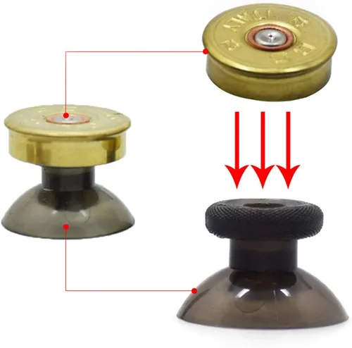 Vista 5 de TOMSIN Botones de bala de metal dorado y palanca de mando de bala para mandos PS4