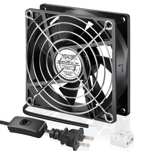 Vista 8 de EC 2.362 in x 0.984 in Mini Muffin Fan Axial AC 110v 120v 220v 240v Doble Bola para DIY Pequeño Equipo Electrónico Enfriamiento Puertas Ventilación