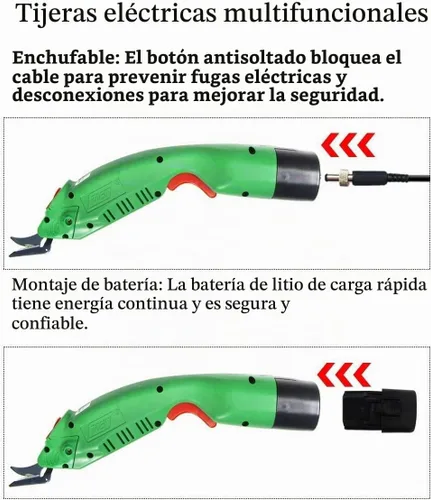 Vista 5 de MXBAOHENG WBT-2 Tijeras eléctricas, inalámbricas y enchufables de doble