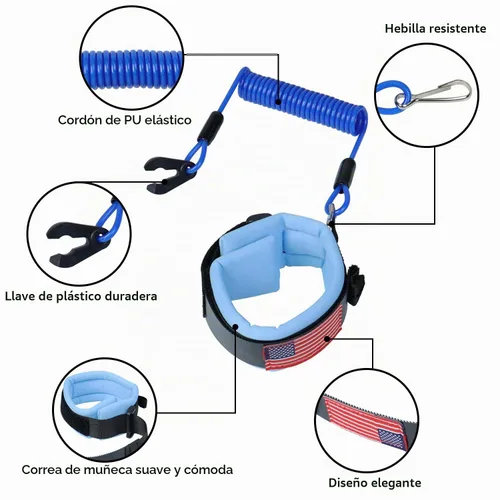 Vista 3 de Cordón de interruptor de parada de emergencia para embarcación y moto acuática, correa de muñeca compatible con Yamaha Jet Ski, motor fuera