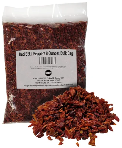 Vista 7 de Red BELL Peppers - Bolsa a granel de 1 libra, sellada térmicamente para mantener la frescura, condimento para especias trituradas y secas