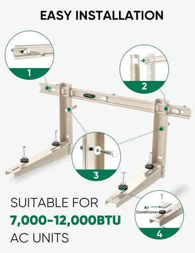 Vista 3 de Soporte de montaje en pared mini dividido: soporte de CA de montaje en pared para aire acondicionado exterior de 7000-12000 BTU Mini Split